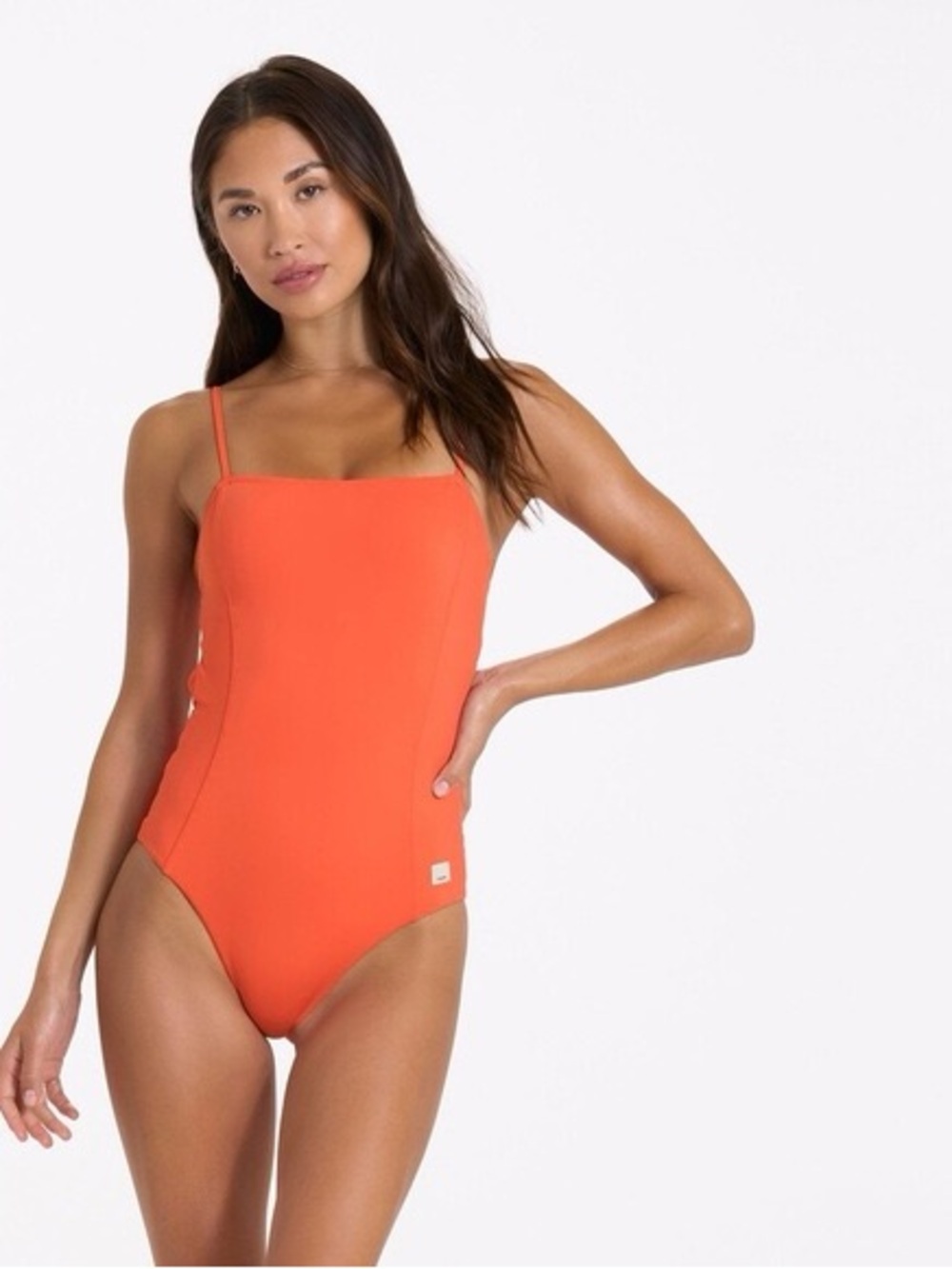 Vuori Women's DUNE ONE PIECE Swimsuit Orange EUC  Size Small 2/4